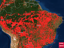 Map Shows Much Of South America On Fire Including Amazon