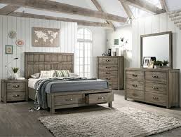 B5600 4 Pc Arcadia Rustic Weathered Gray Finish Wood Queen Storage Bedroom Set Platform Bedroom Sets Bedroom Sets Queen Bedroom Set