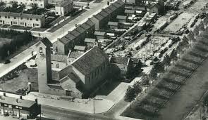 de omgeving van de nagelerstraat in emmeloord met de hoeksteen in 1956 gezien vanuit de lucht lucht foto s wereld