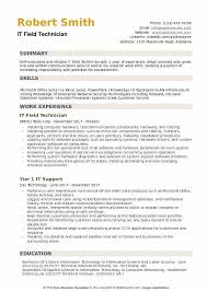 it field technician resume samples