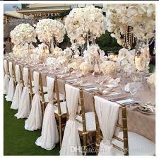 Vente En Gros Romantique En Mousseline De Soie Parti Anniversaire De Mariage President Sash Parti Banquets Decoration Decoration Mariage Mariage Table Mariage