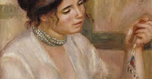 Femme avec un collier de Auguste Renoir