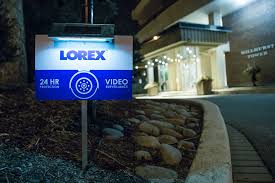 Outdoor Security Yard Sign With Built In Bright Solar Powered Led Light Lorex