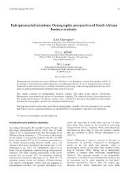 State capture batting for the party: Pdf Entrepreneurial Intentions Demographic Perspectives Of South African Business Students