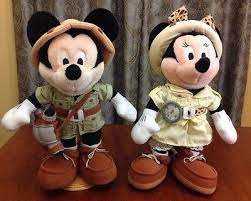 Walt Disney World Mickey Minnie Mouse Safari Plush Doll Set Stuffed Animal Mickey Fiesta Mickey Plush Dolls