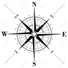 Black Compass Rose Isolated On Whte Compass Rose Compass Compass Design