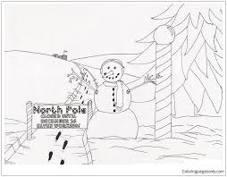 There are tons of great resources for free printable color pages online. A Snowman Guards The North Pole Coloring Pages Nature Seasons Coloring Pages Coloring Pages For Kids And Adults