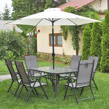 ( 3.6 ) out of 5 stars 5 ratings , based on 5 reviews 6pcs Folding Chairs And Table With Umbrella Hole Garden Outdoor Furniture Chair Table Set With Parasol Buy Chair Table Set With Parasol Table With Umbrella Hole Folding Chairs And Table With Umbrella Hole