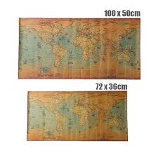 Us 1 72 28 Off Vintage Kraft Paper World Map Poster Retro Old Paper Nautical Chart Ocean Sea Maps Wall Sticker Antique Home Decor Map World In Wall