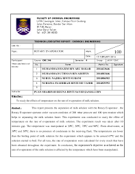 12 jalan muar 85000 segamat johor darul ta'zim, malaysia no. Pdf Che246 Technical Lab Report On Rotary Evaporator 2016 Nurlina Syahiirah Academia Edu