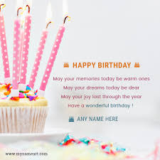 You only need to select the card you l. Write Name On Candle Cake Birthday Card