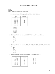 Agar anda bisa memahami cara menentukan jangkauan interkuartil dan simpangan kuartil. Soal Statistik Pdf