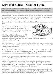 Perhaps it was the unique r. Lord Of The Flies By William Golding Chapter 1 Quiz Teaching Resources