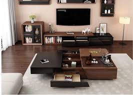 Get the best deals on living room tv media console tables units. Modern Brown Finish Tv Stand Coffee Table My Aashis