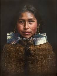 Tsawataineuk girl, of the Kwakwakaʼwakw people of the Northwest Coast, ca.  1914" Greeting Card for Sale by Sanna Dullaway