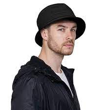 Docila Black Bucket Hat For Men Stylish Waterproof Rain Hats Crushable Fishing Hiking Fisherman Sun Caps Black Mens Bucket Hats Hats For Men Sun Cap
