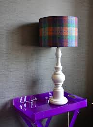 Photographs are a general representation of this floor lamp. Purple Table Lamp Shade In Harris Tweed Check Telescope Style