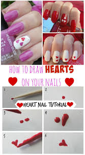 3 Sweet Valentine S Day Naildesigns How To Draw Hearts Heart Nails Tutorial Nail Art Designs Videos Diy Valentine S Nails