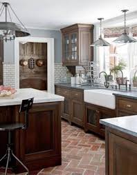 Once selecting this material, your kitchen cabinet can endure long usage. Awesome Industrial Farmhouse Kitchen Featuring Dark Brown Color Wooden Kitchen Cabinets And Modern Farmhouse Kitchens Farmhouse Kitchen Design Country Kitchen