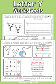 Four words with pictures to help children learn . Review The Letter Y Worksheets Easy Peasy And Fun Membership