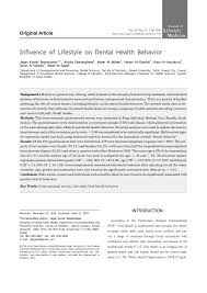Dental conference 2022 provides unique and recognized conference platform where international dentists meet and present the current research in the field and in interdisciplinary research. Pdf Influence Of Lifestyle On Dental Health Behavior