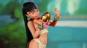 Her sideburns go only partially down her ear, and similar flat bangs end above her brown eyes. Artstation Chel Fan Art The Road To El Dorado Alexander Savchenko