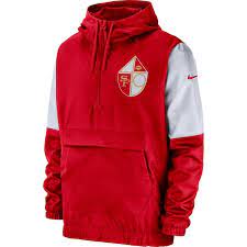 Men S Nike Scarlet San Francisco 49ers Fan Gear Historic Anorak Quarter Zip Pullover Jacket