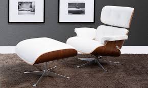 Available in italian leather, aniline leather, vintage brown and other leather options. Container Door Ltd White Replica Eames Lounge Chair Ottoman