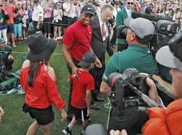 The scene after tiger woods' fifth masters win was surreal. Thinking Of His Dad Woods Notches A Masters Victory That His Children Will Remember The San Diego Union Tribune