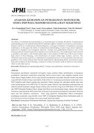 Materi segitiga dan segiempat smp kelas 7 artikel matematika. Pdf Analisis Kemampuan Pemahaman Matematik Siswa Smp Pada Materi Segitiga Dan Segiempat