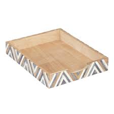 Bone And Wood Chevron Sydney Paper Tray Home Office Accessories Unique Desks Paper Tray
