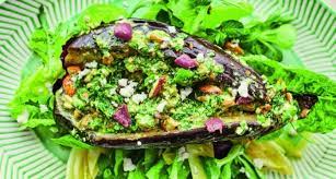 Jamie Oliver S Moreish Aubergine Salad Recipe Aubergine Salad Jamie Oliver Recipes Jamie Oliver