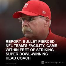 Report: Bullet Pierced NFL Team's Facility, Came Within Feet of Striking  Super Bowl-Winning Head Coach: The incident actually occured last season,  but police just released the infomration this past week. Tap the