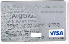 The main idea behind the website is to make the process of. Bank Card Platinum Banco Santander Rio Argentina Col Ar Vi 0070 01
