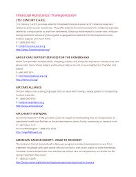 Resources are available for survivors and their loved ones. Financial Assistance Transportation