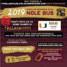 Pinellas Seminole Club Nole Bus Three Vs Miami At Doak
