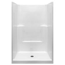 Ella Standard 37 In X 48 In X 80 In 1 Piece Low Threshold Shower Stall In White With Center Drain 4836shcwht Mold In Bathroom Shower Surround Shower Panels