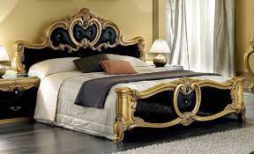 Комод barocco gold 6 ящиков. Camel Barocco Black And Gold Italian Leather Bed Cfs Furniture Uk