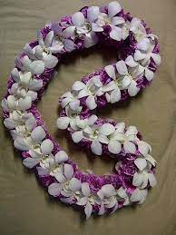 Na Pua Anuhea Orchid Collection Deluxe Double Combo Orchid With Carnation Lei Graduation Leis Hawaiian Lei Polynesian Designs
