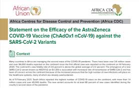 South africa suspended the start of its astrazeneca inoculation program over concerns the shot doesn't work nearly as well against the new variant of the coronavirus first discovered in the country. Statement On The Efficacy Of The Astrazeneca Covid 19 Vaccine Chadox1 Ncov 19 Against The Sars Cov 2 Variants Africa Cdc