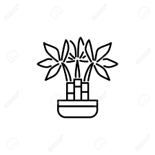 Top 60 black and white cactus clip art, vector graphics. Black White Vector Illustration Of Bamboo With Leaves In Pot Royalty Free Cliparts Vectors And Stock Illustration Image 108094877
