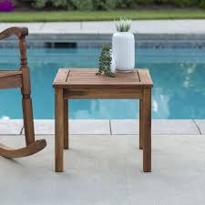 Manor Park Acacia Wood Outdoor Patio End Table Brown Walmart Com In 2020 Outdoor Side Table Patio Side Table Wood Patio