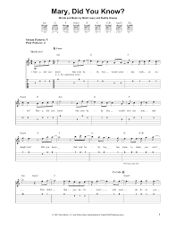 This is a late beginner to intermediate level piano medley arrangement of the christmas song, mary did you know. Mary Did You Know Sheet Music Mark Lowry Easy Guitar Tab