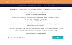Use Brackets And Dashes For Parenthesis Worksheet Edplace