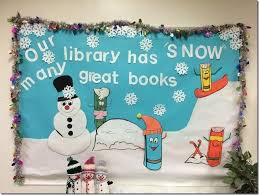 Our Library Has Snow Many Great Books Bulletin Board Idea Christmas Library Bulletin Boards Book Bulletin Board Winter Bulletin Boards