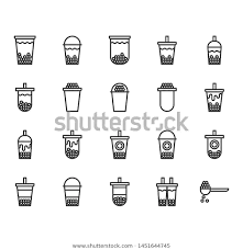 Bubble Milk Tea Icon Setvector Illustration Stock Vector Royalty Free 1451644745 Milk Tea Icon Bubble Milk Tea Tea Icon