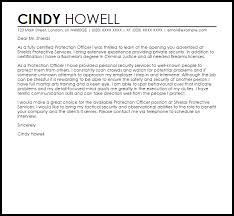 Protection Officer Cover Letter Sample Cover Letter Templates Examples