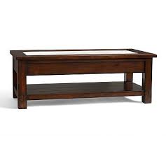 But wait till you see what it holds inside. This Is The Coffee Table I Ve Been Waiting For Benchwright Display Coffee Table Potterybarn Coffee Table Display Coffee Table Family Room Furniture