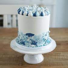 These sugar lupines are in bloom even as the snows of the. 59 Blue Silver Ideas In 2021 Blue And Silver Cupcake Cakes Baptism Cake
