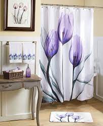 Tulip Bathroom Coordinates Purple Shower Curtain Gray Shower Curtains Bathroom Decor